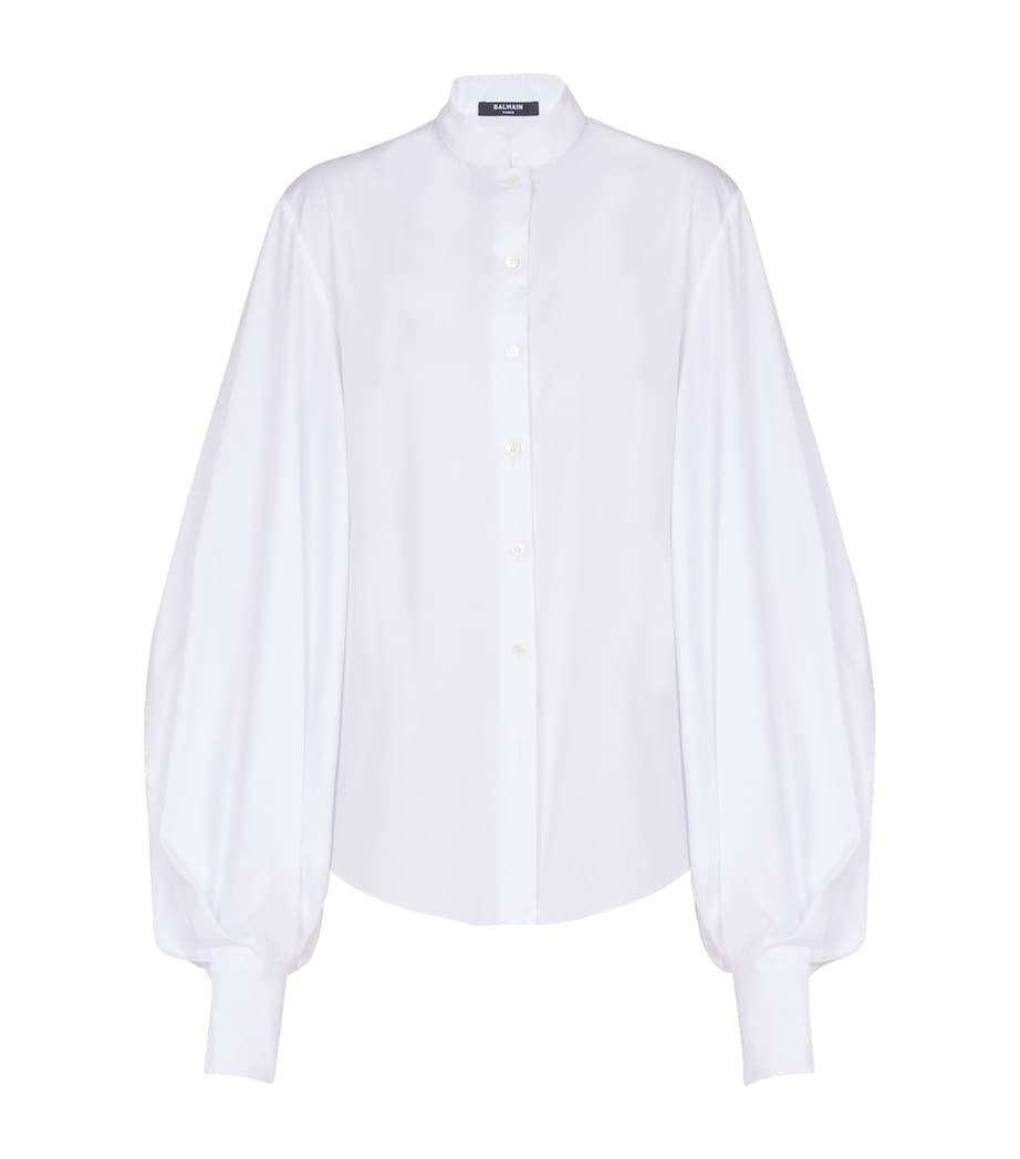 Cotton Puff-Sleeve Poplin Shirt 0FA BLANC Image 1