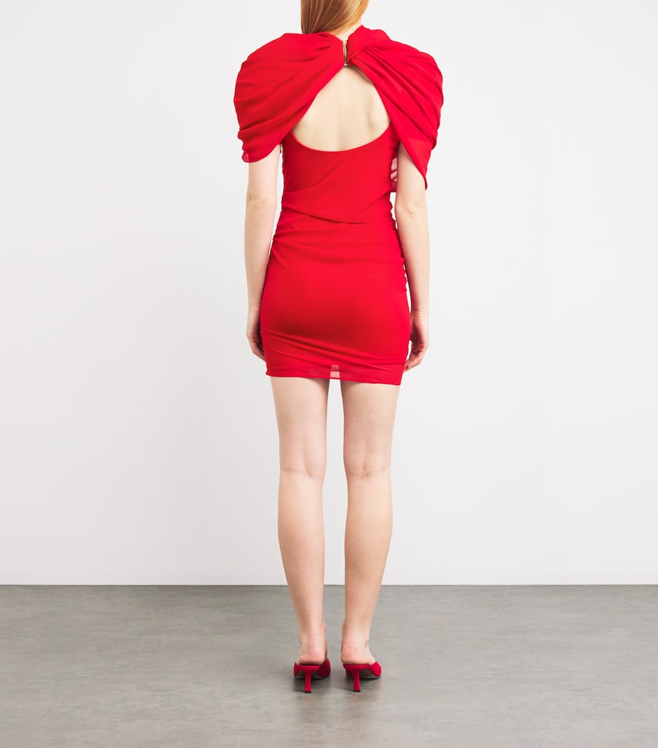 Draped Castagna Mini Dress 470 RED Image 3