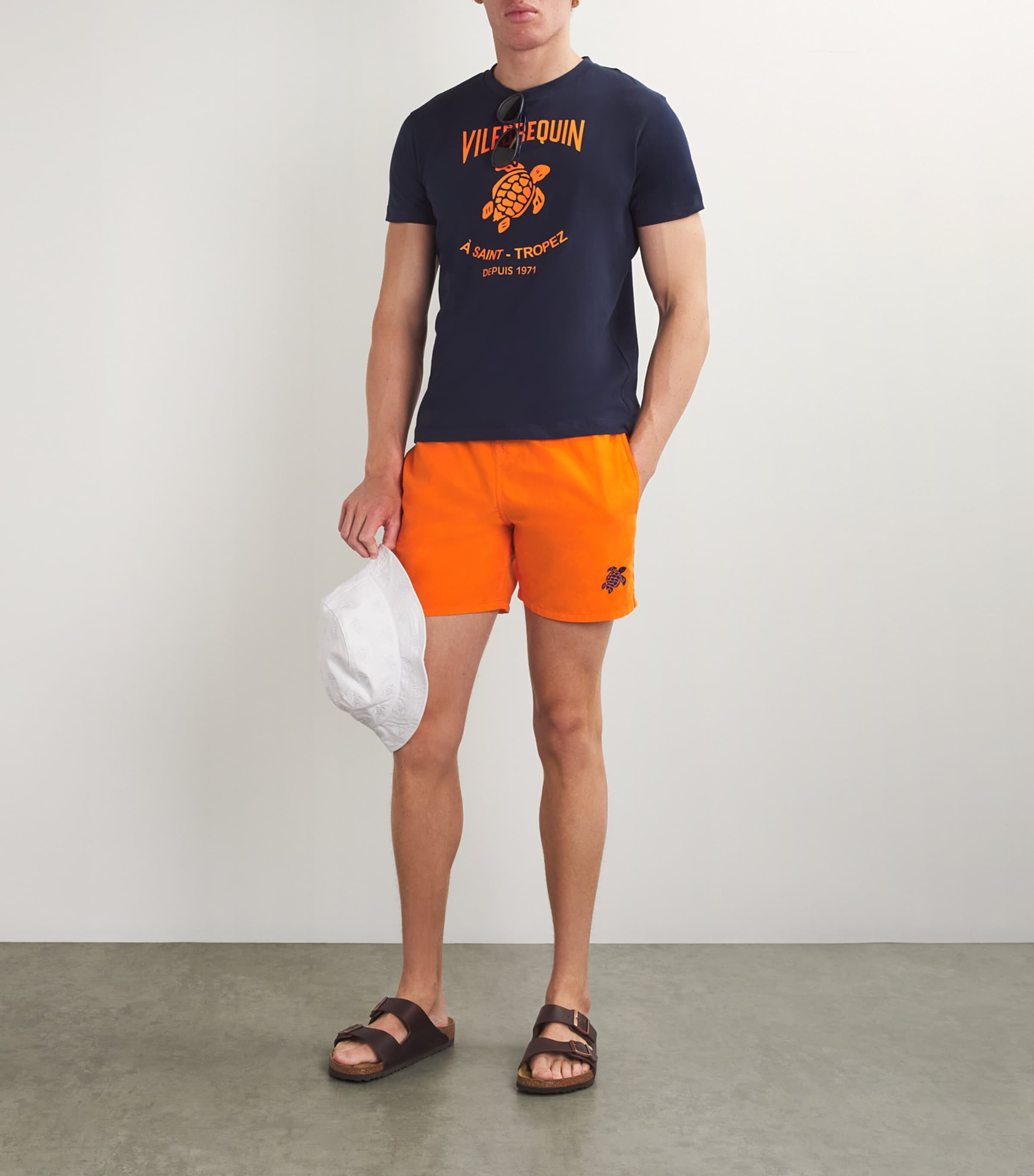 Embroidered Moka Swim Shorts 195 APRICOT Image 4