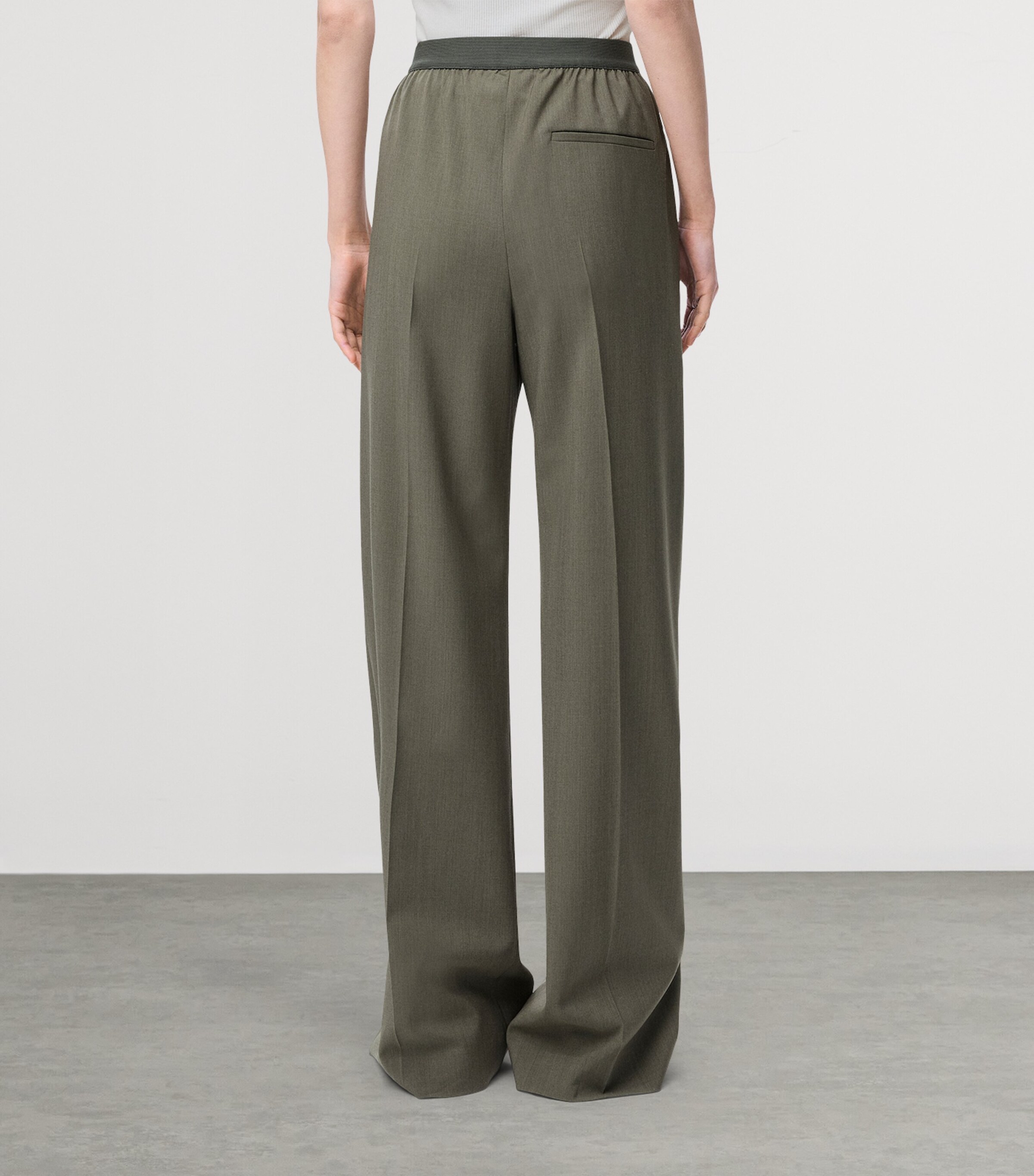 Logo-Detail Tailored Trousers KHAKI GREEN Image 4