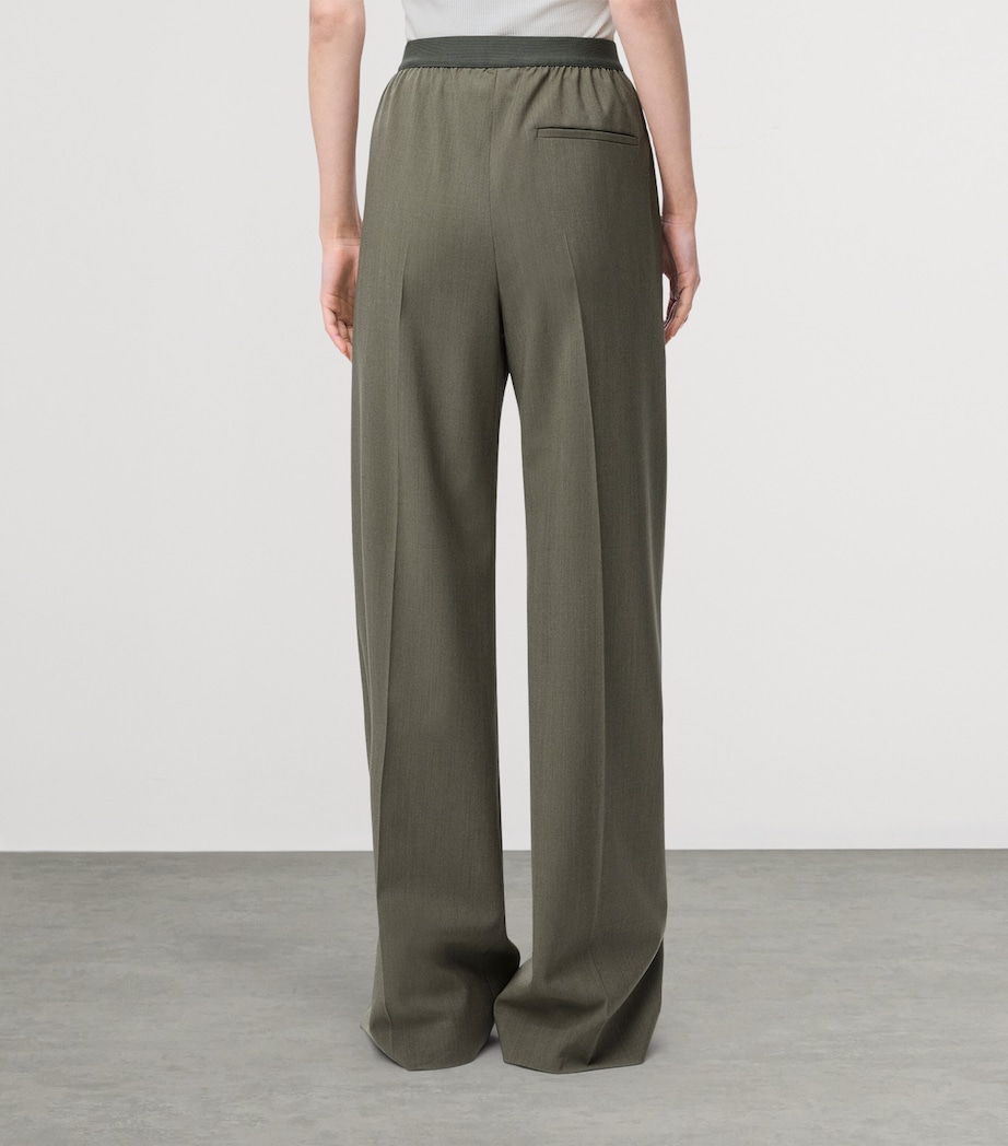 Logo-Detail Tailored Trousers KHAKI GREEN Image 4