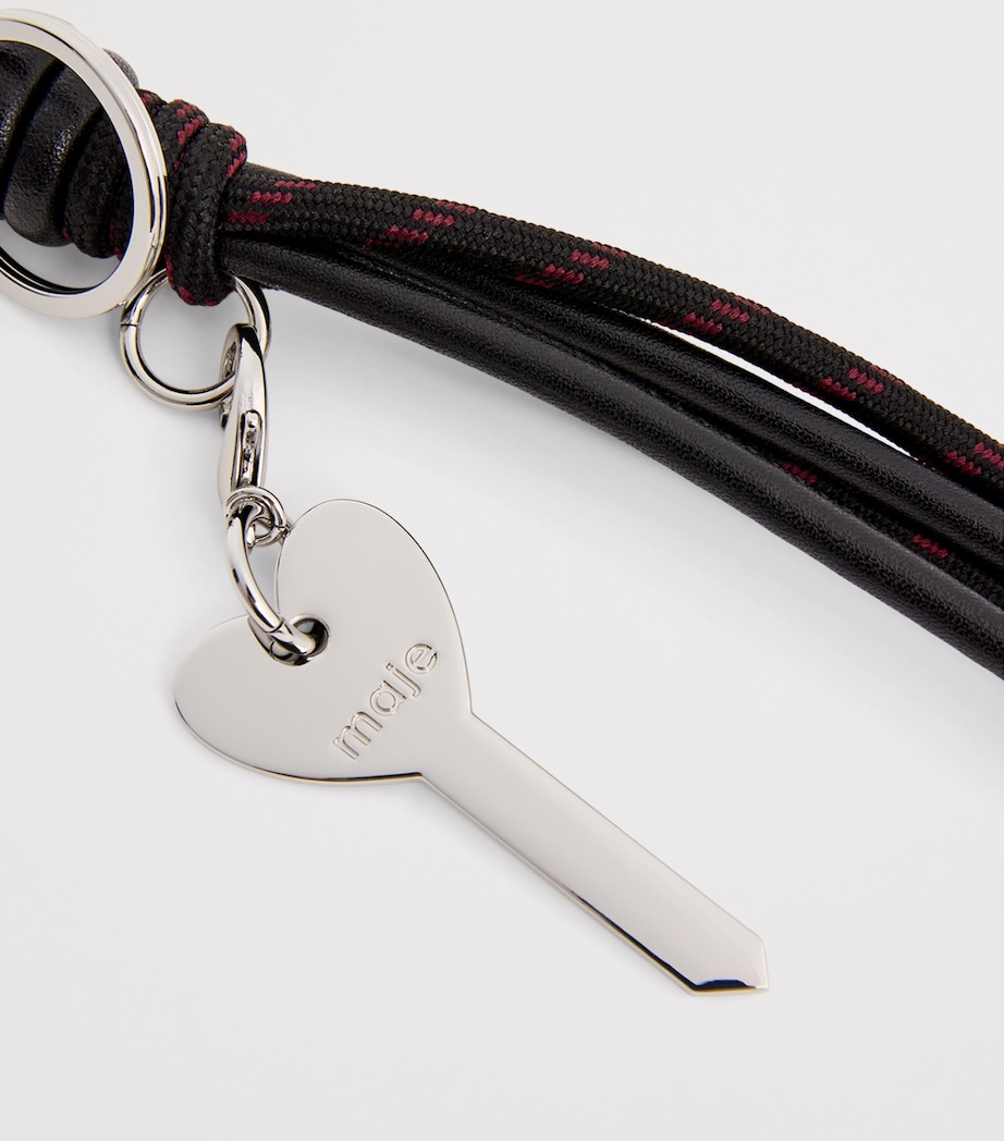 Leather Charm Keyring BLACK Image 2