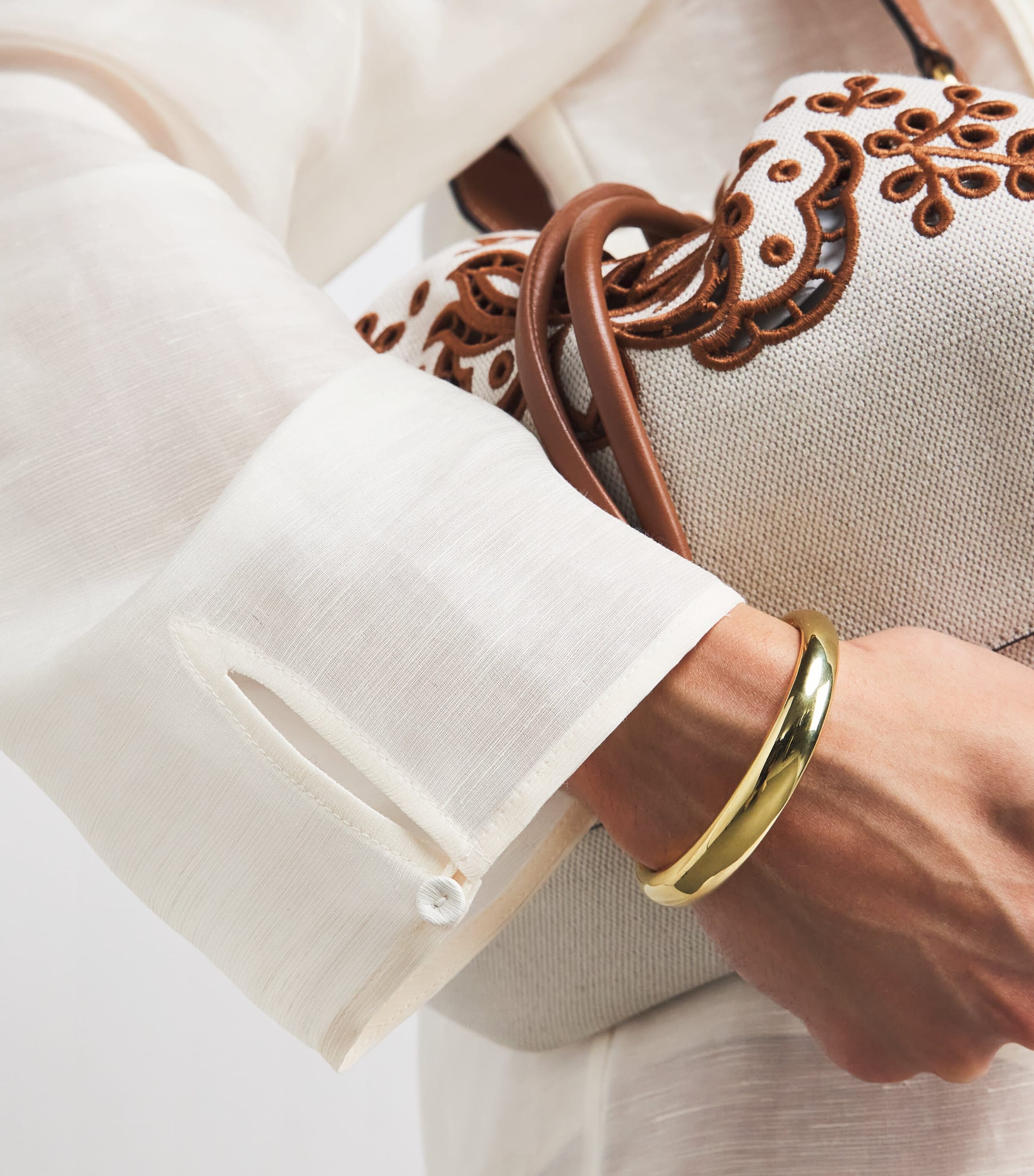 Linen-Silk Pleated Mini Kaftan 106 NEW IVORY Image 4