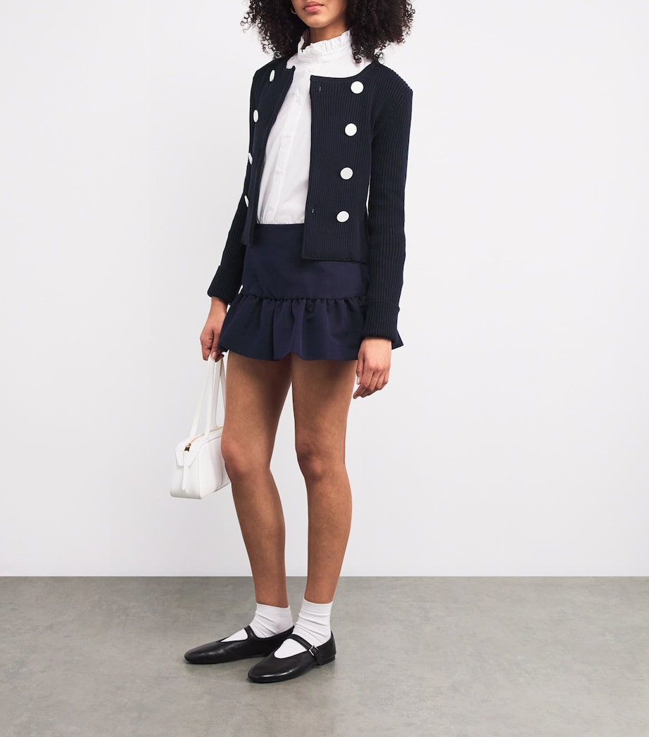 Wool-Blend Double-Breasted Cardigan NAVY Image 2