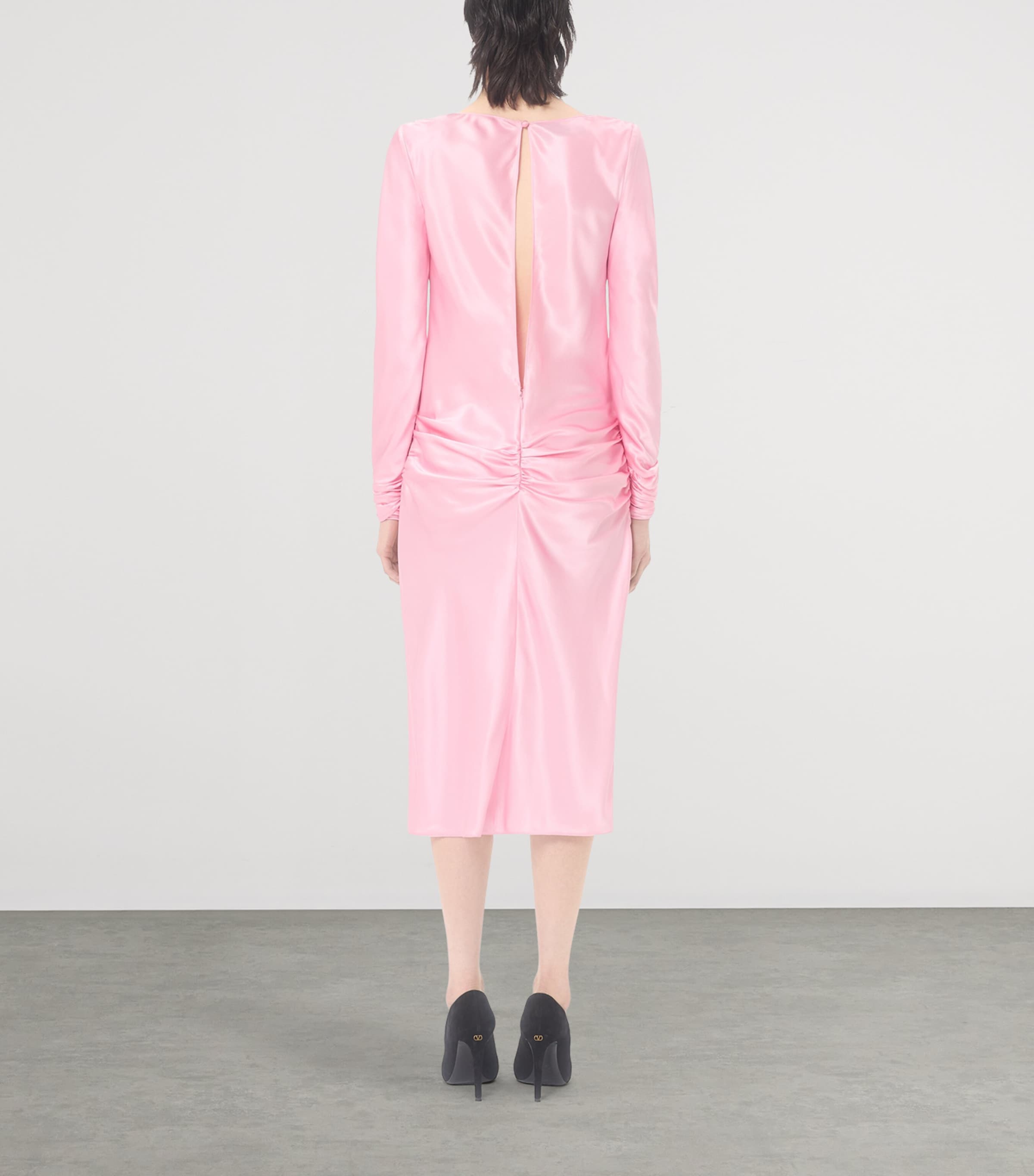 Valentino Womens Silk Draped Midi Dress Image 4