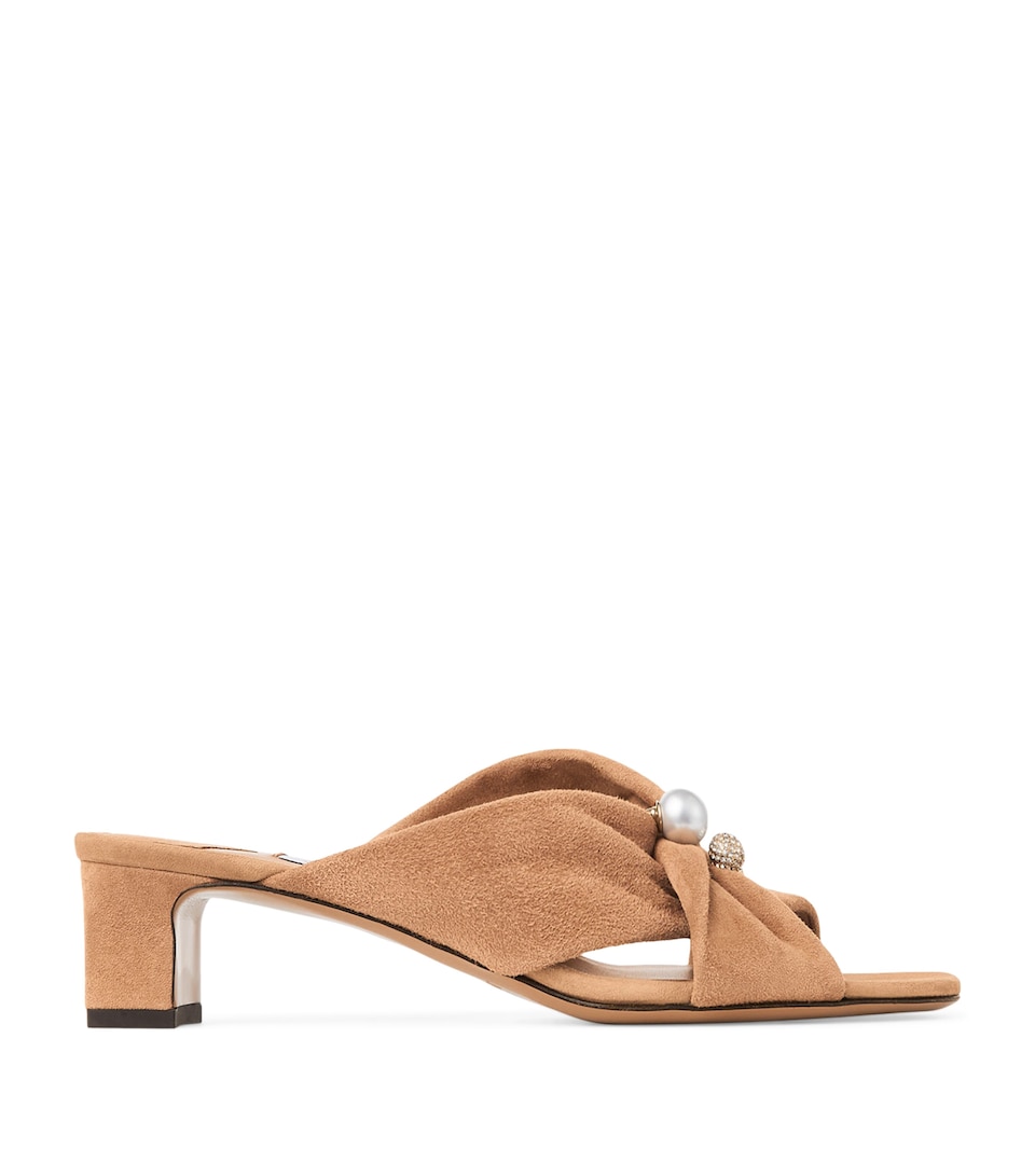Jimmy Choo Rafi 45 Leather Heeled Mules Toffee