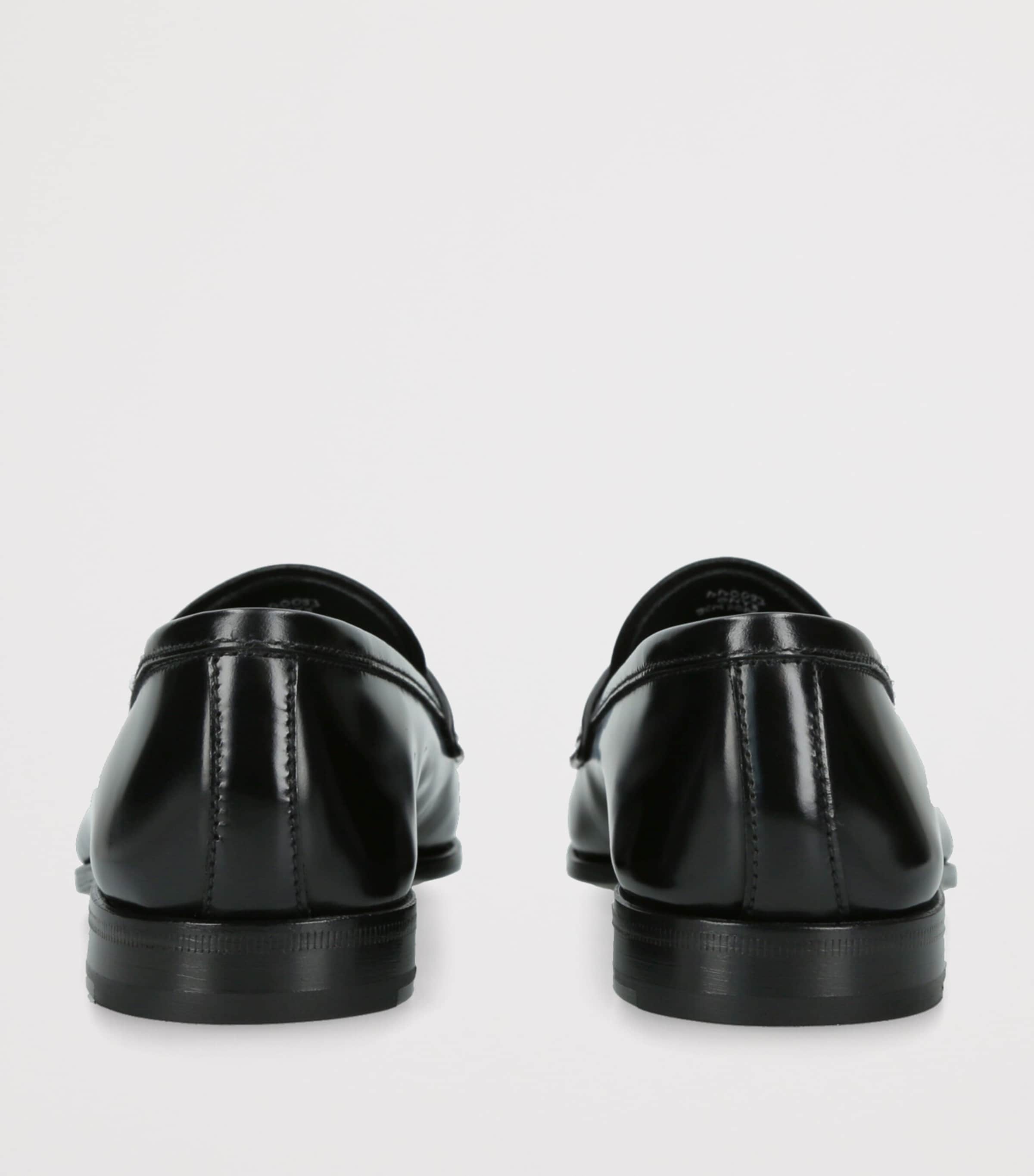 Polished Fumé Leather Onyx Loafers BLACK Image 2