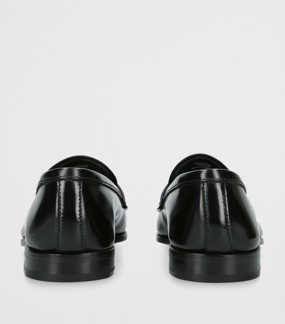 Polished Fumé Leather Onyx Loafers BLACK Image 2