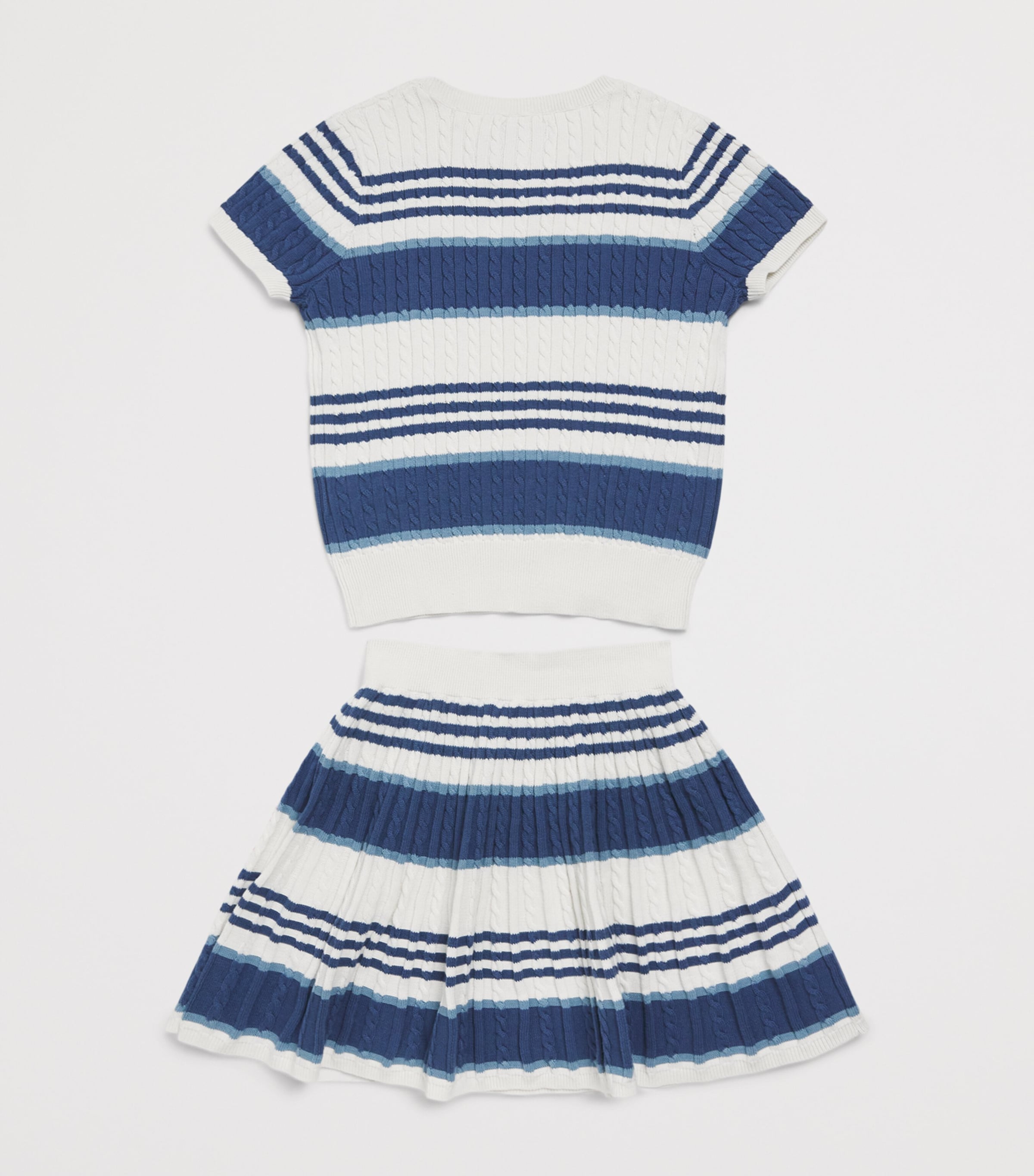 Ralph Lauren Kids Striped Knitted Top and Skirt Set (7-14 Years) Deckwash W Image 2