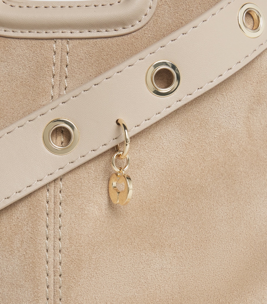 Maje Mini Suede Miss M Shoulder Bag Cappucino Image 6
