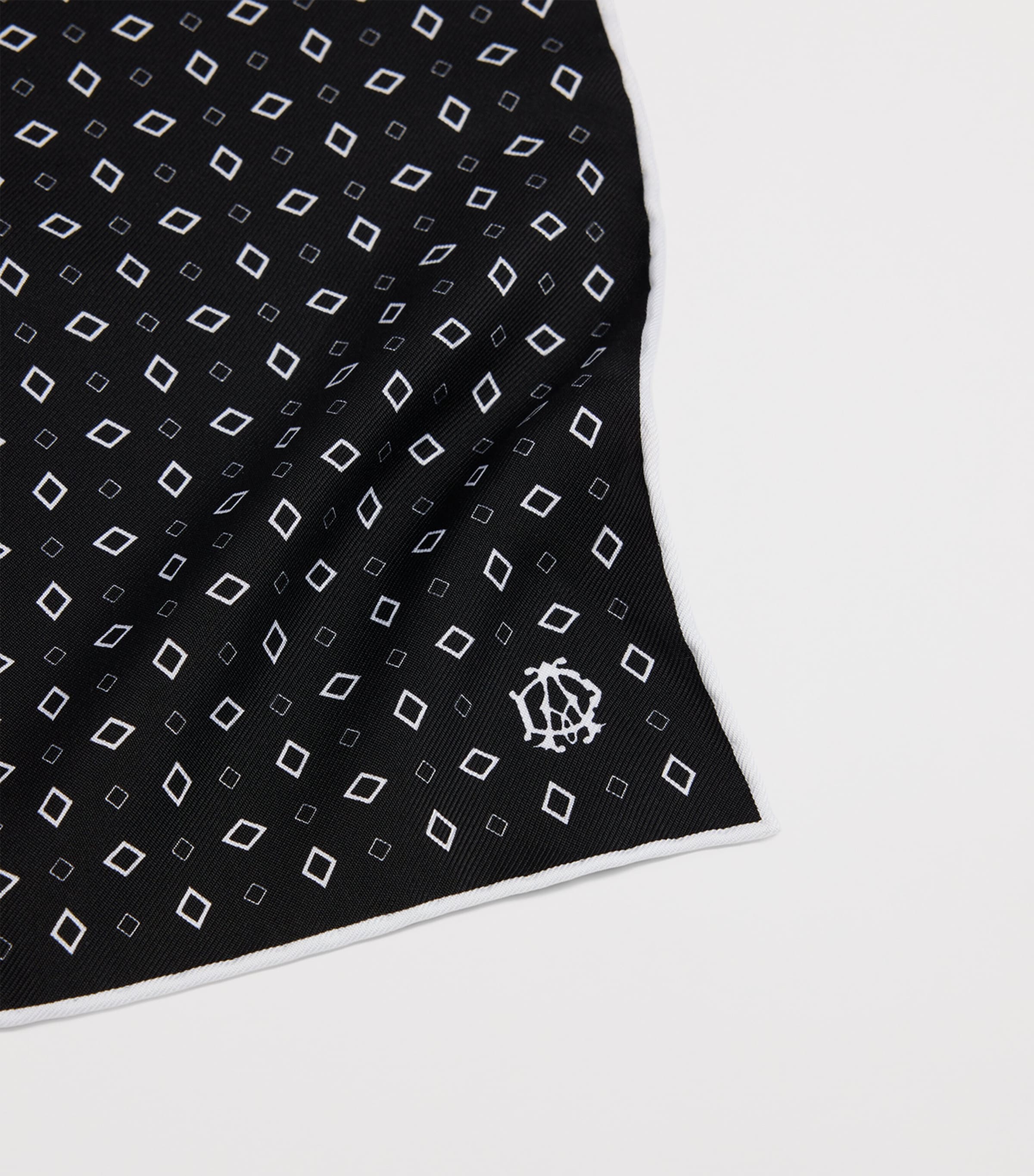 Dunhill Mulberry Silk Polka Dot Pocket Square Image 2