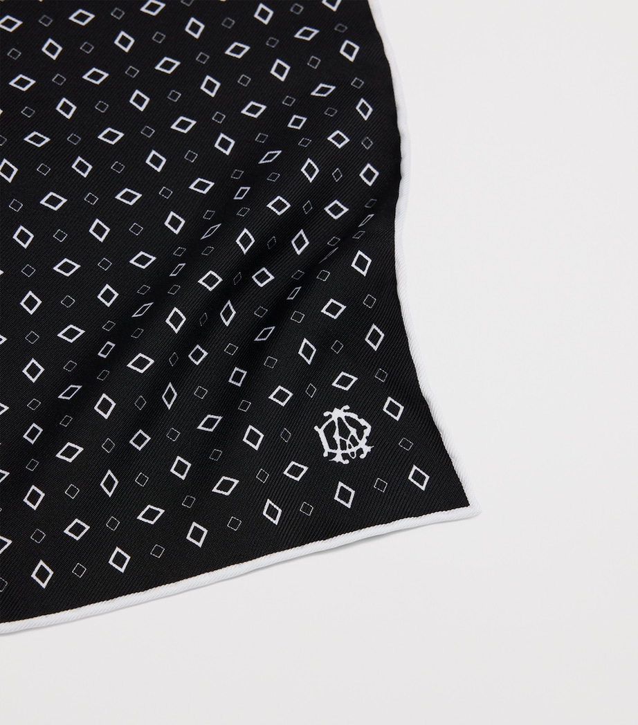 Dunhill Mulberry Silk Polka Dot Pocket Square Image 2