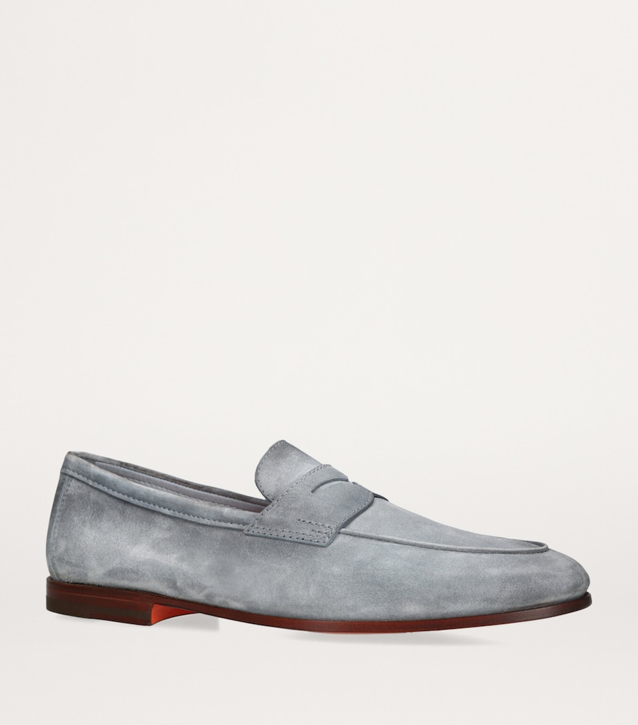 Suede Carlo Penny Loafers PALE BLUE Image 3