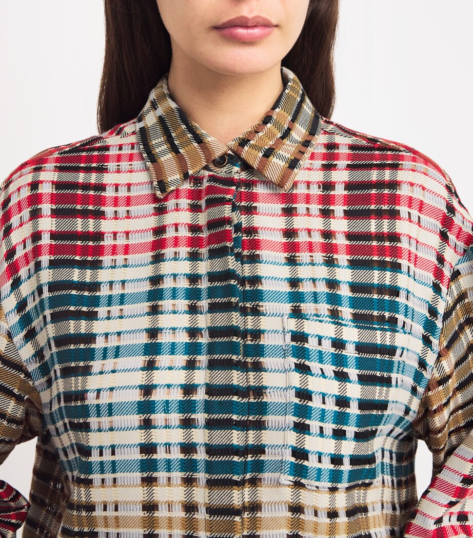 RETORI Womens Cotton Check Shirt Rainbow Image 6