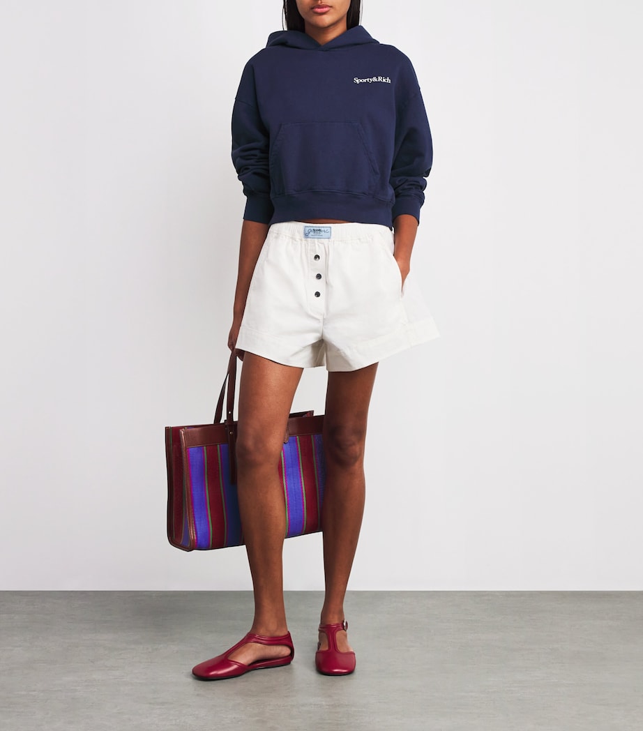 Health Is Wealth Cropped Hoodie DARK NAVY Image 2