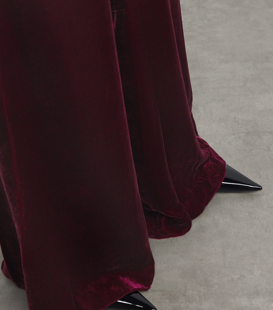Velvet Pilar Wide-Leg Trousers DARK PORT DKPO Image 6