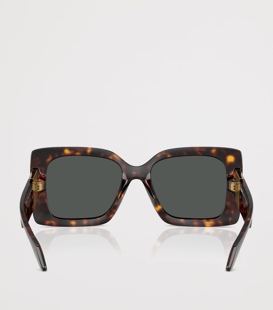 Versace Tortoise Square Irregular Sunglasses Brown Image 4