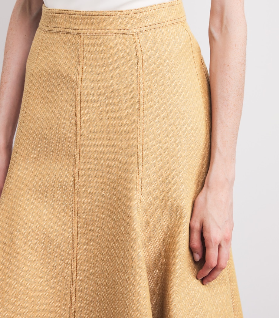 Pleated Blisse Midi Skirt TAN Image 6