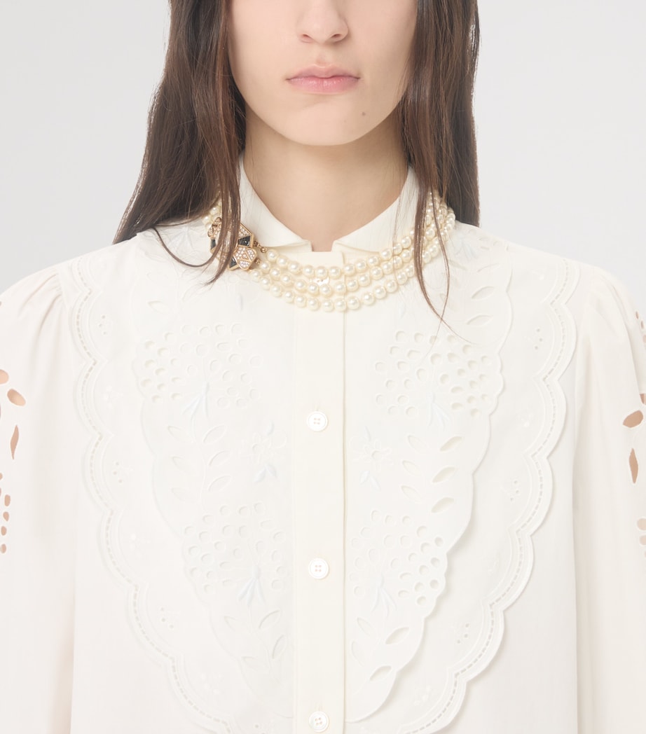 Valentino Womens Cotton Eyelet Lace Mini Dress Image 7