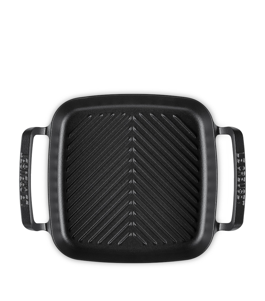 Le Creuset Cast Iron Square BBQ Grill (26cm) Satin Black Image 3
