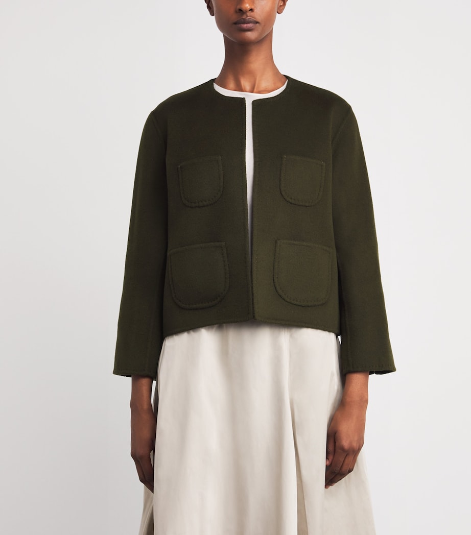 Wolk Morais Womens Cashmere Four Pocket Jacket Moss Image 3