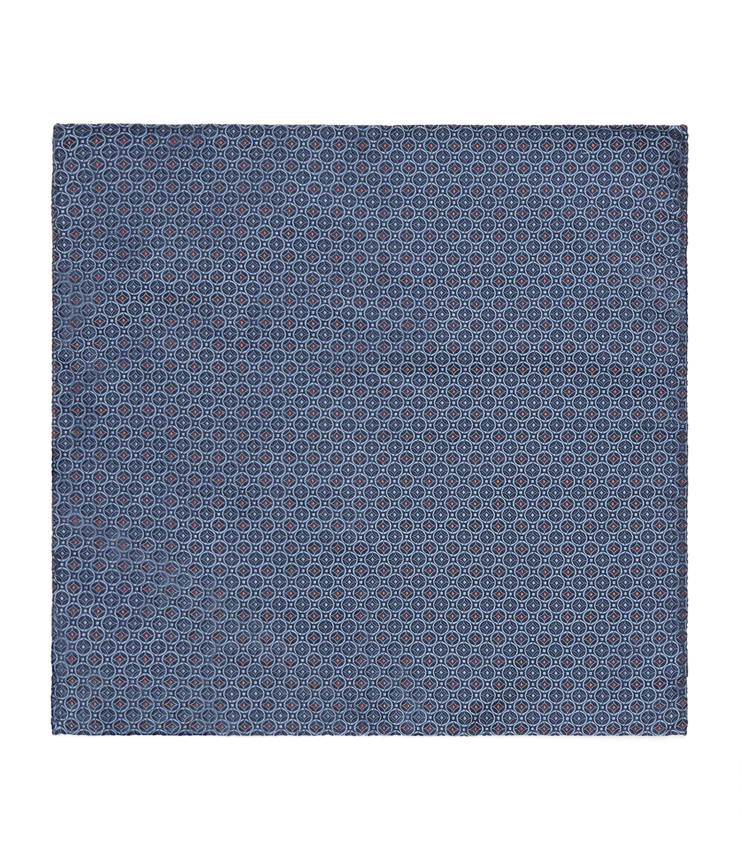 Silk Geometric Jacquard Handkerchief 06 LIGHT BLUE Image 1