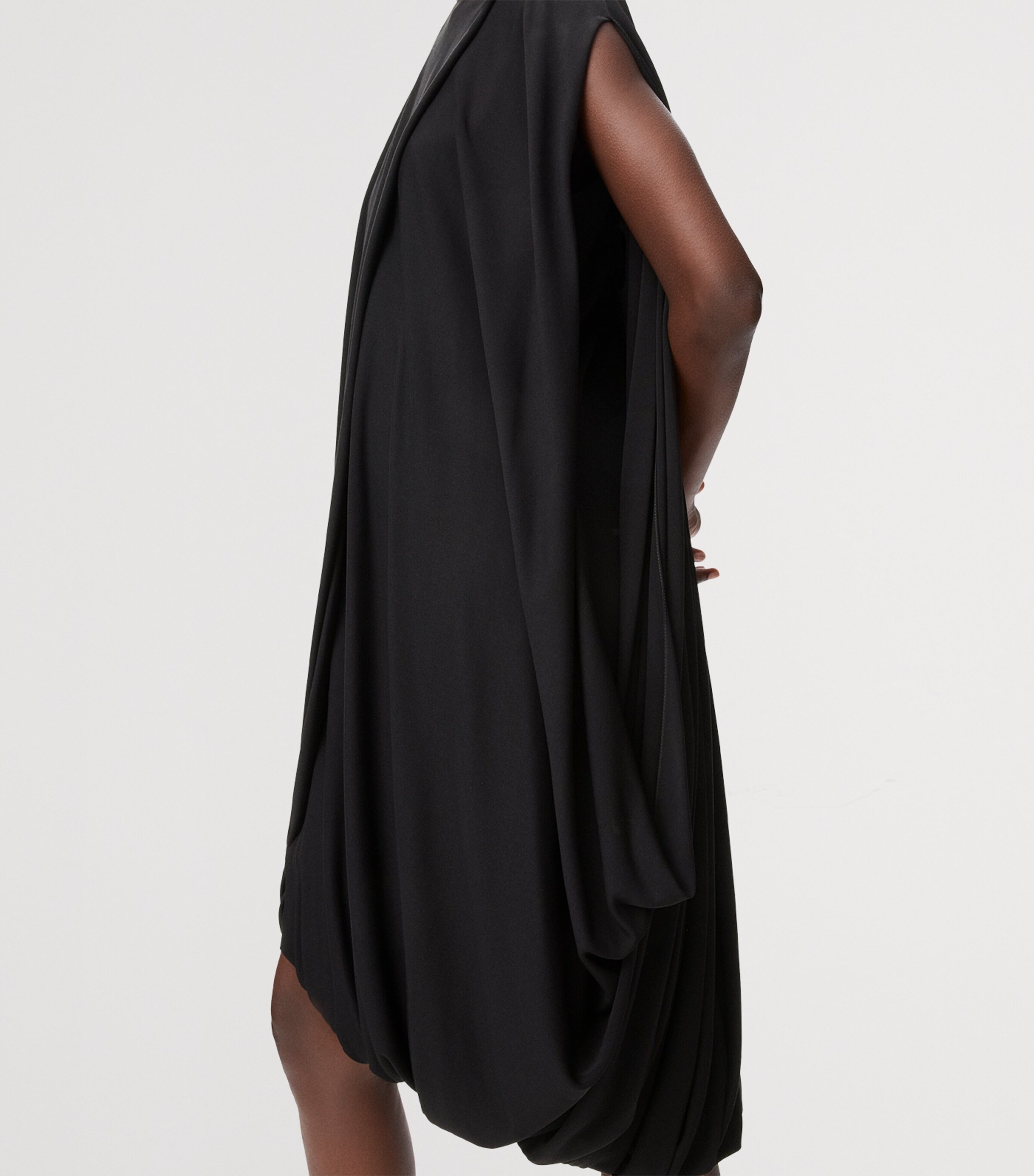 Draped Mini Dress BLACK Image 4