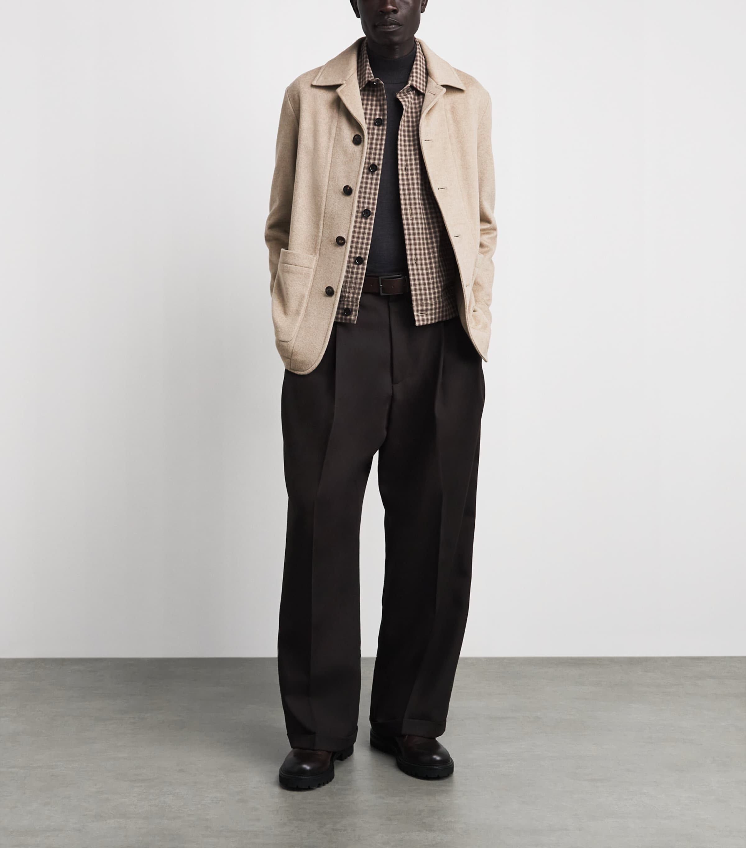 Pal Zileri Mens Cashmere Blouson Jacket Light Brown Image 2