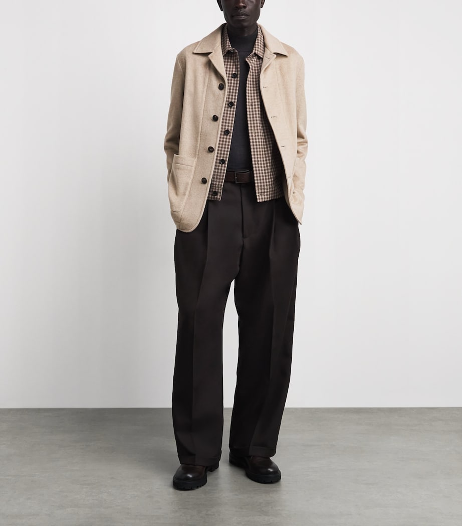 Pal Zileri Mens Cashmere Blouson Jacket Light Brown Image 2