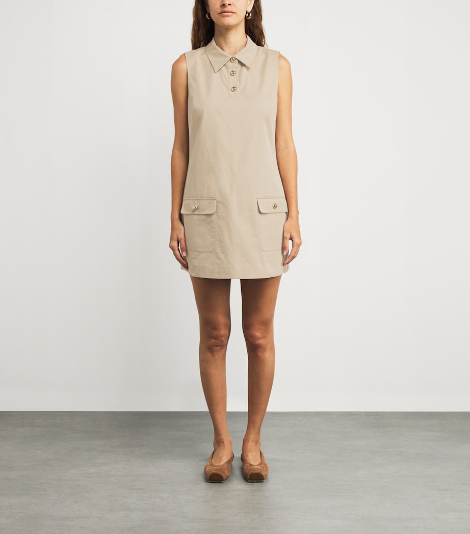 The Utility Shift Mini Dress LIGHT KHAKI Image 3