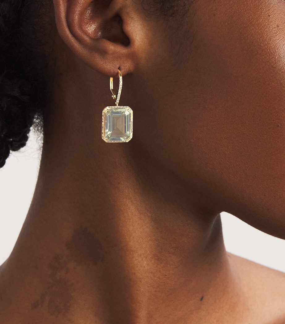 SHAY Yellow Gold, Diamond and Amethyst Portrait Drop Earrings Yellow Gold Image 5