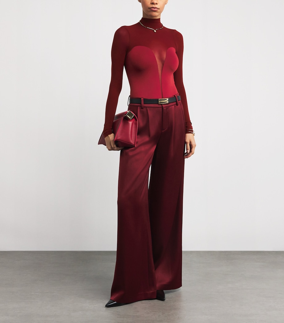 High-Neck Bustier Bodysuit 3244 CRIMSON Image 4