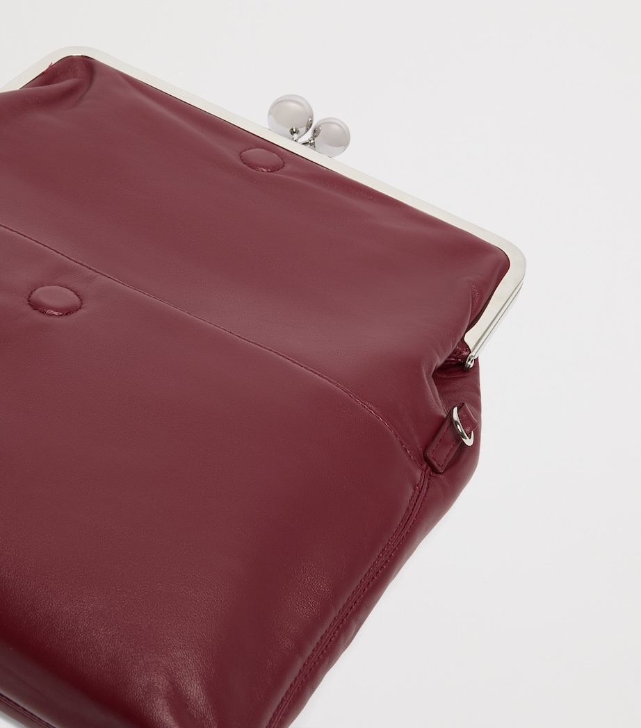 Weekend Max Mara Leather Pasticcino Clutch Bag Ruby Image 6