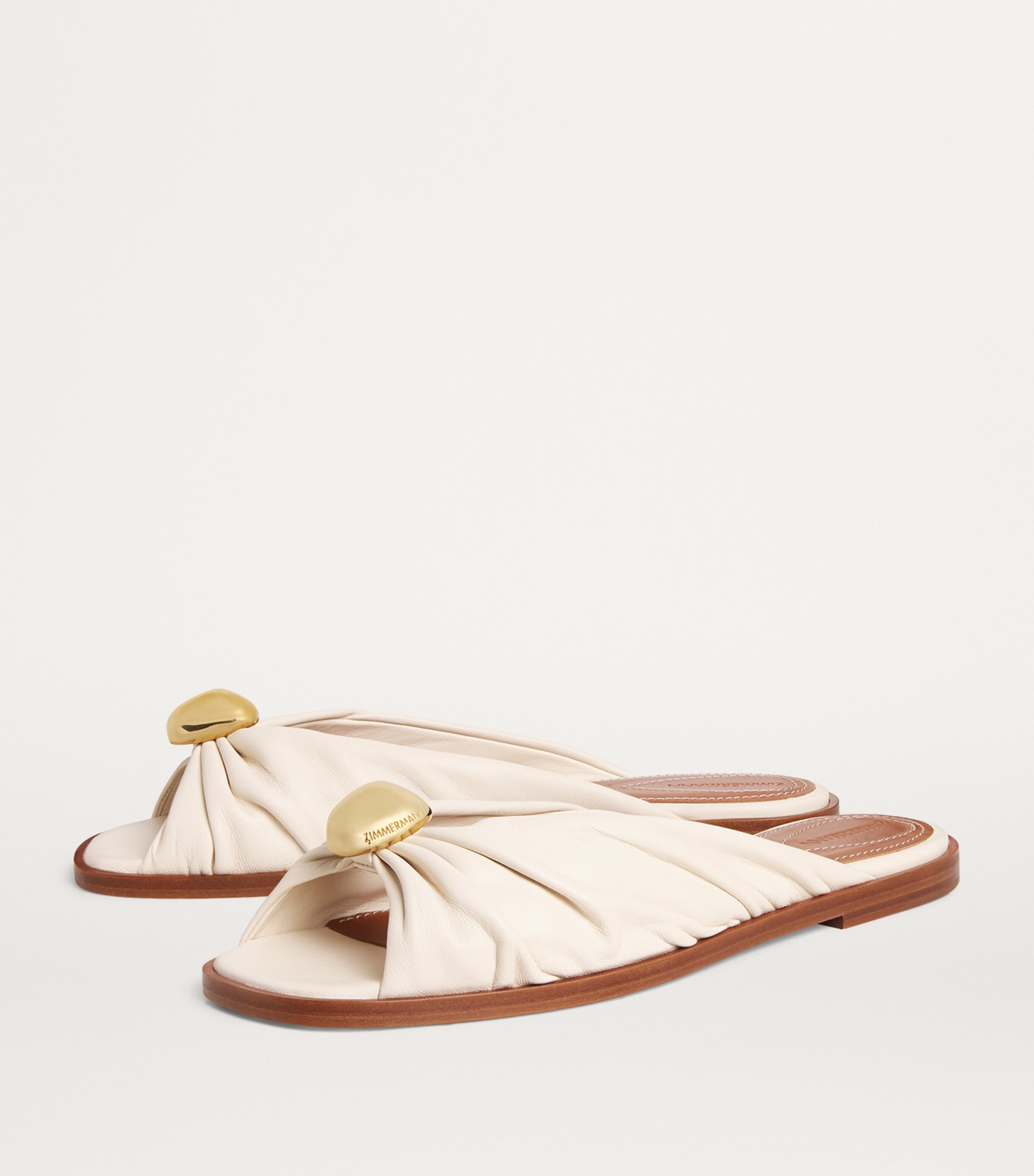 Zimmermann Leather Gleam Slides Vanilla Image 3