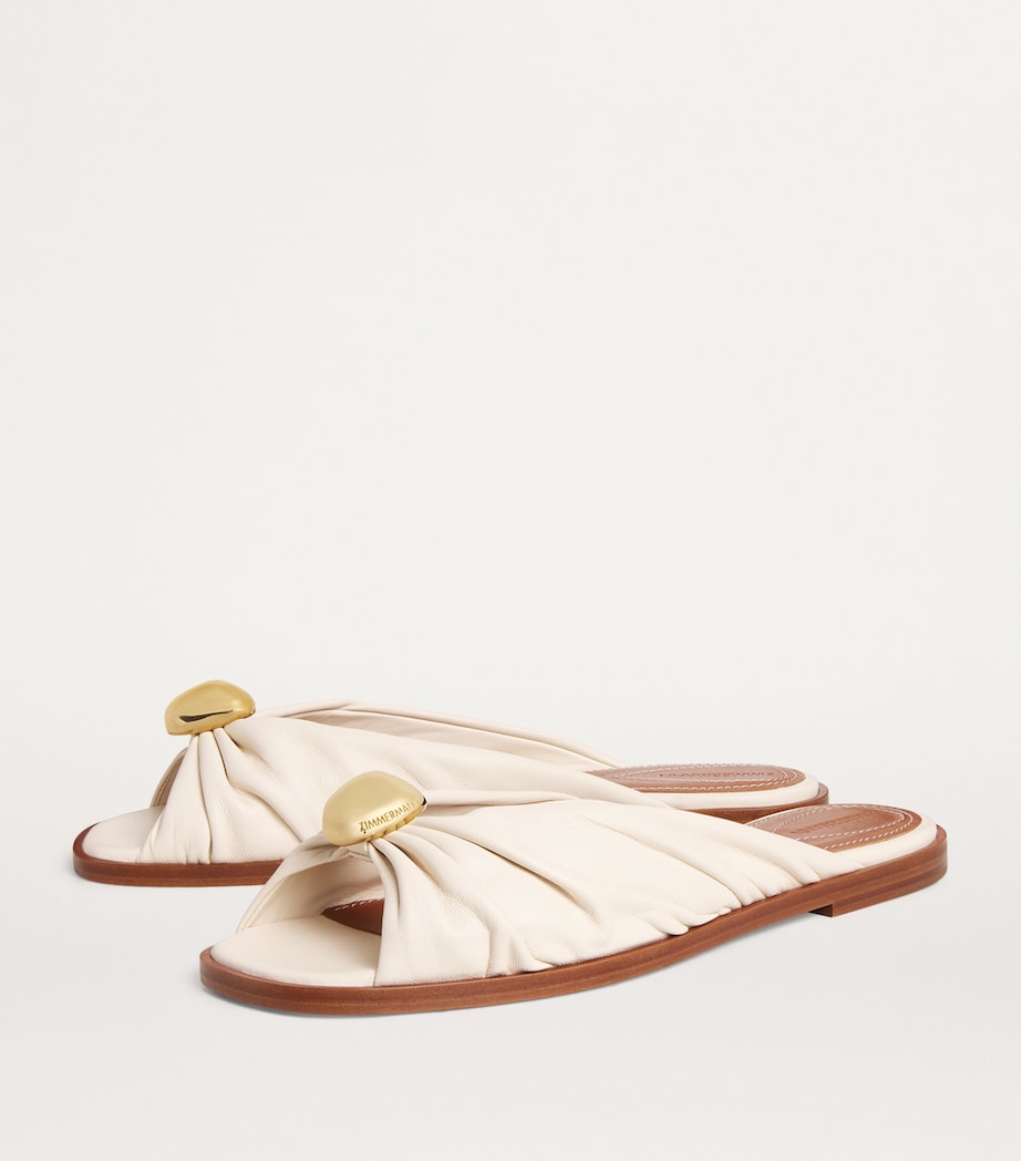 Zimmermann Leather Gleam Slides Vanilla Image 3
