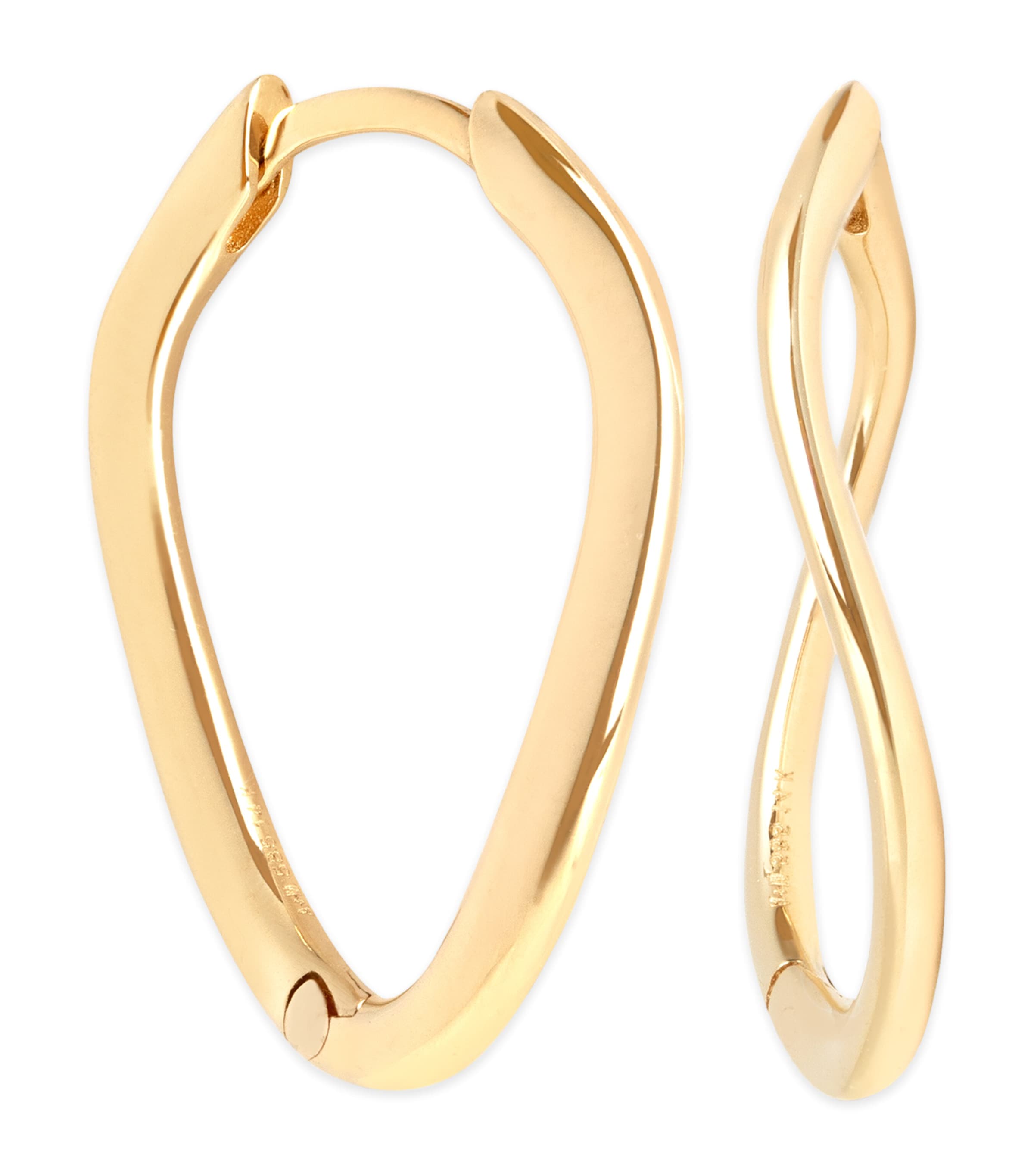 Astrid & Miyu Yellow Gold Infinity Hoop Earrings Gold Image 1