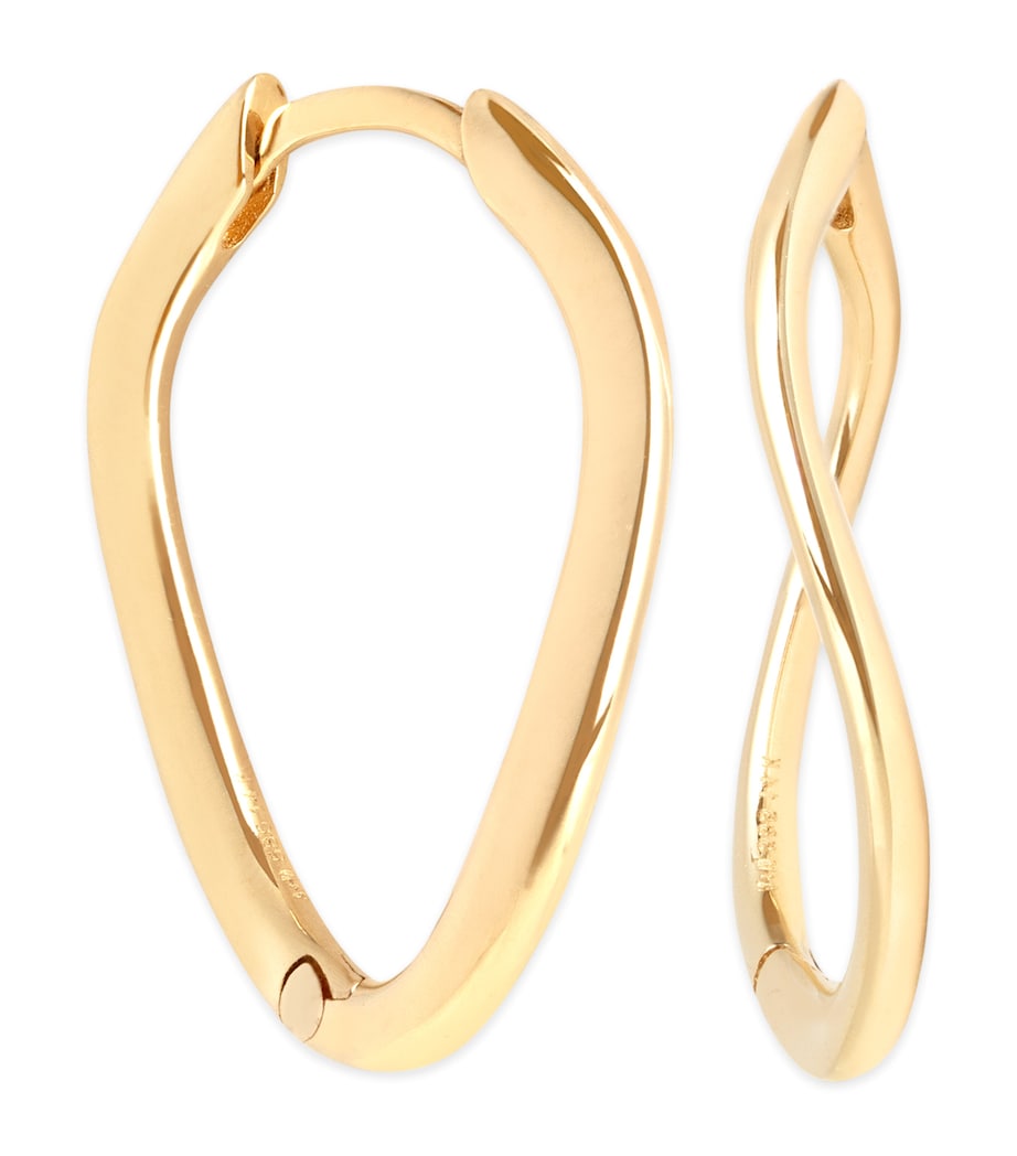 Astrid & Miyu Yellow Gold Infinity Hoop Earrings Gold Image 1