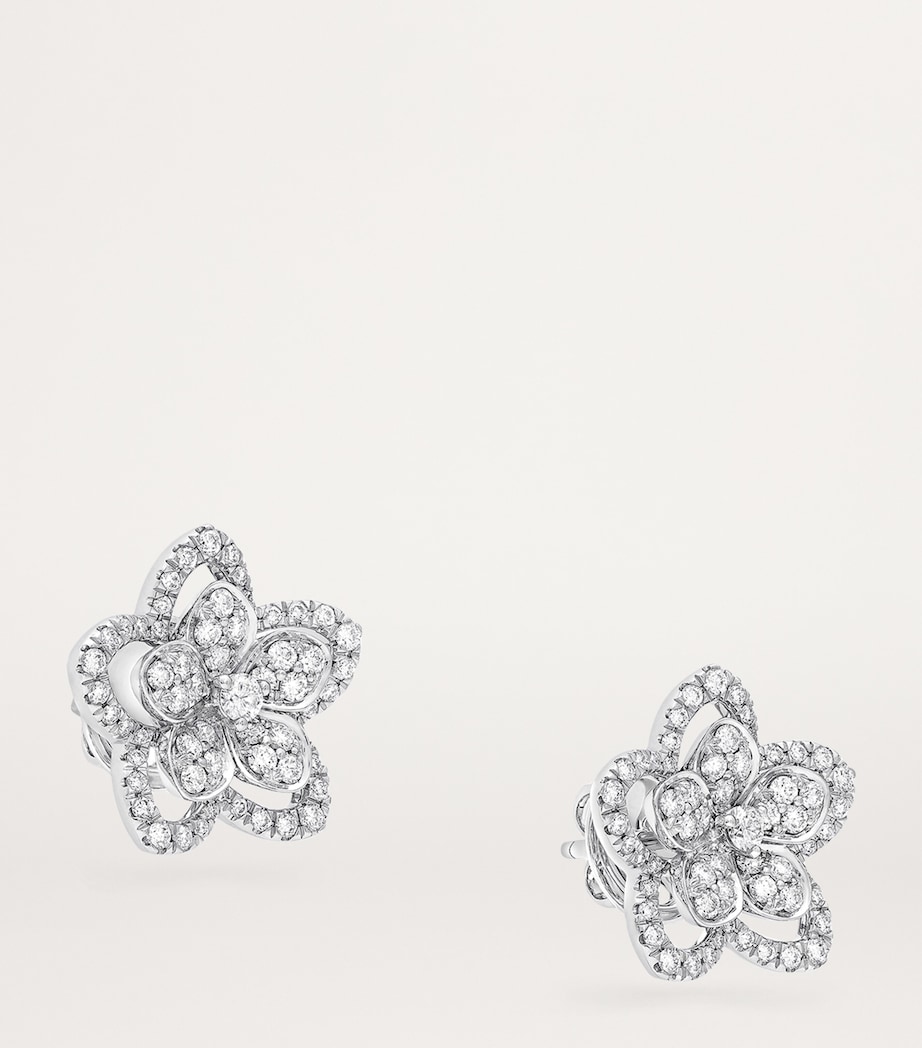 White Gold and Diamond Wild Flower Earrings WHITE GOLD Image 2