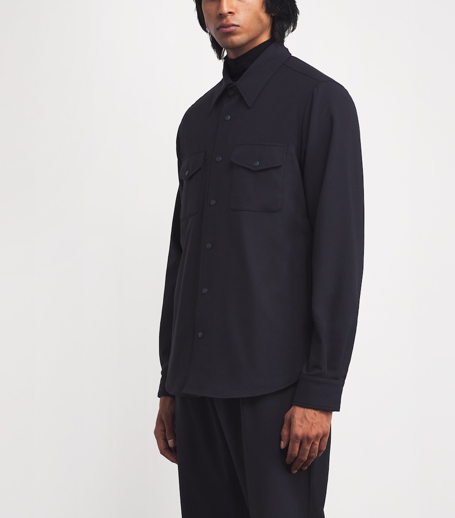 Technical Stud-Fastened Overshirt 01098 - NAVY Image 3