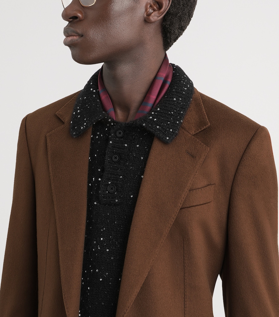 Dolce&Gabbana Mens Cashmere Single-Breasted Blazer Dark Brown Image 4