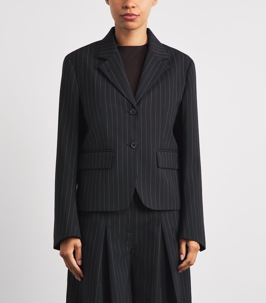 ME+EM Womens Pinstripe Blazer Black Image 4