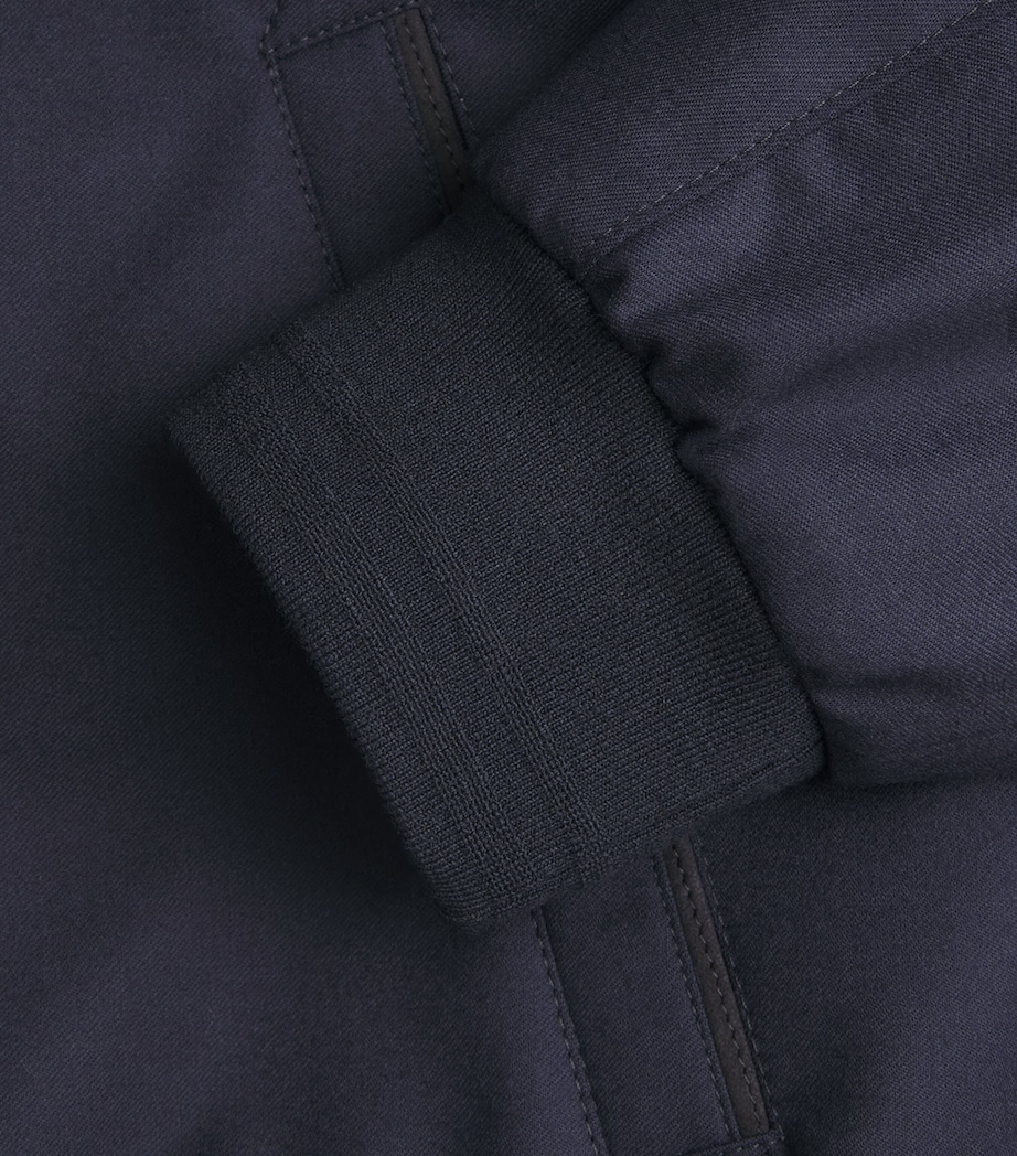 Canali Mens Wool Bomber Jacket Navy Image 6