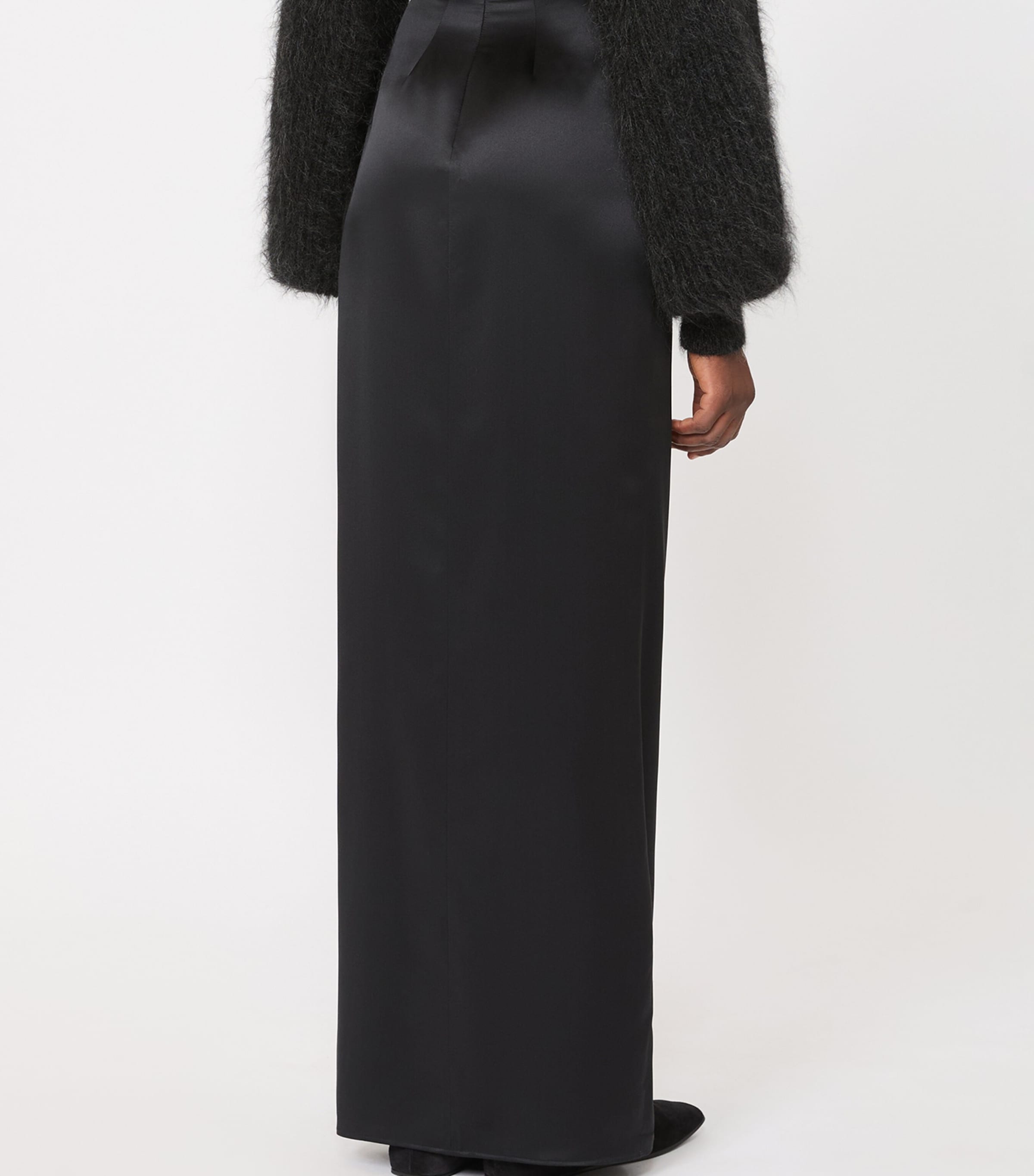 Max Mara Womens Silk Gathered Maxi Skirt Dark Grey Image 4