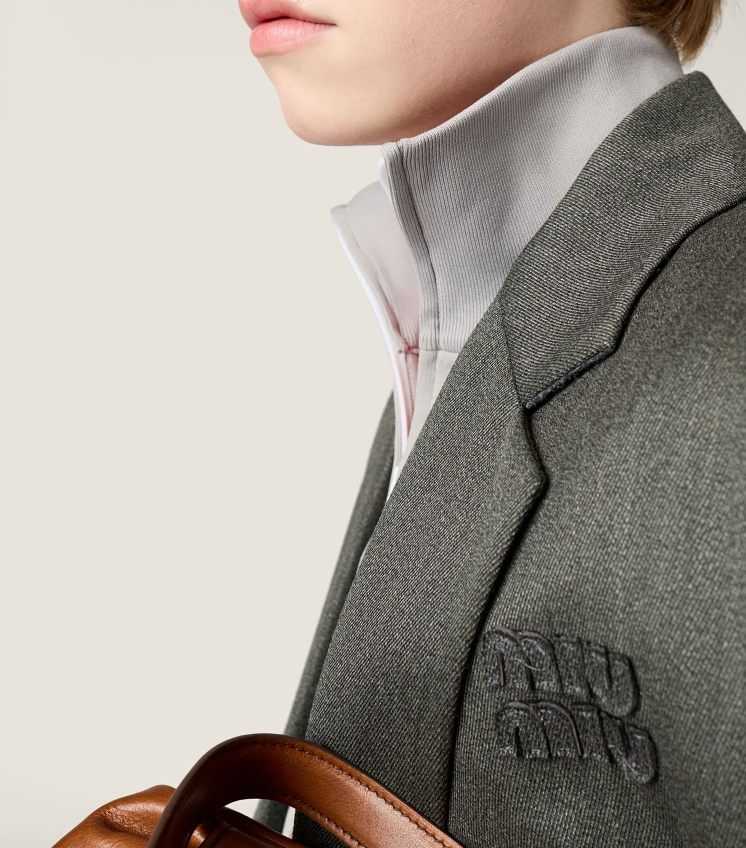 Miu Miu Womens Wool Twill Logo Blazer Image 6