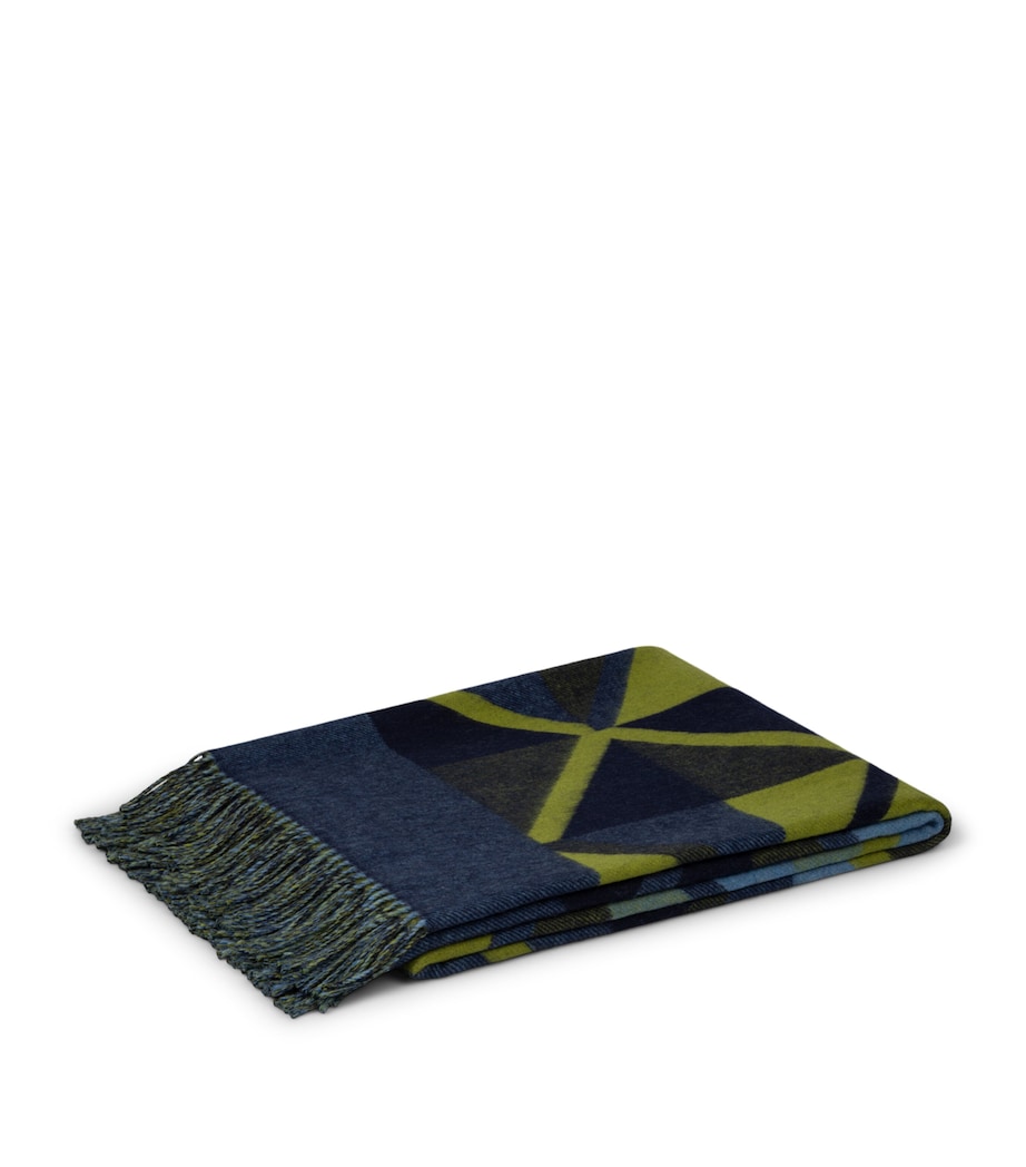 Begg x Co Cashmere Dallas Marquet Throw (140cm x 180cm) Bamboo Blue Image 4