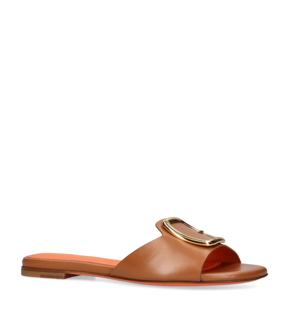 Santoni Leather Apricot Sandals Tan Image 3