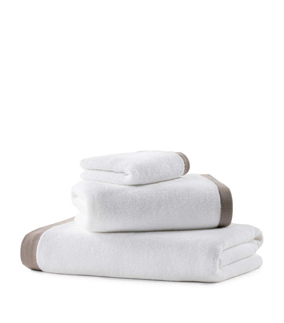 Organic Cotton Vesta Guest Towel (30cm x 40cm) WHITE/VAPOUR Image 1