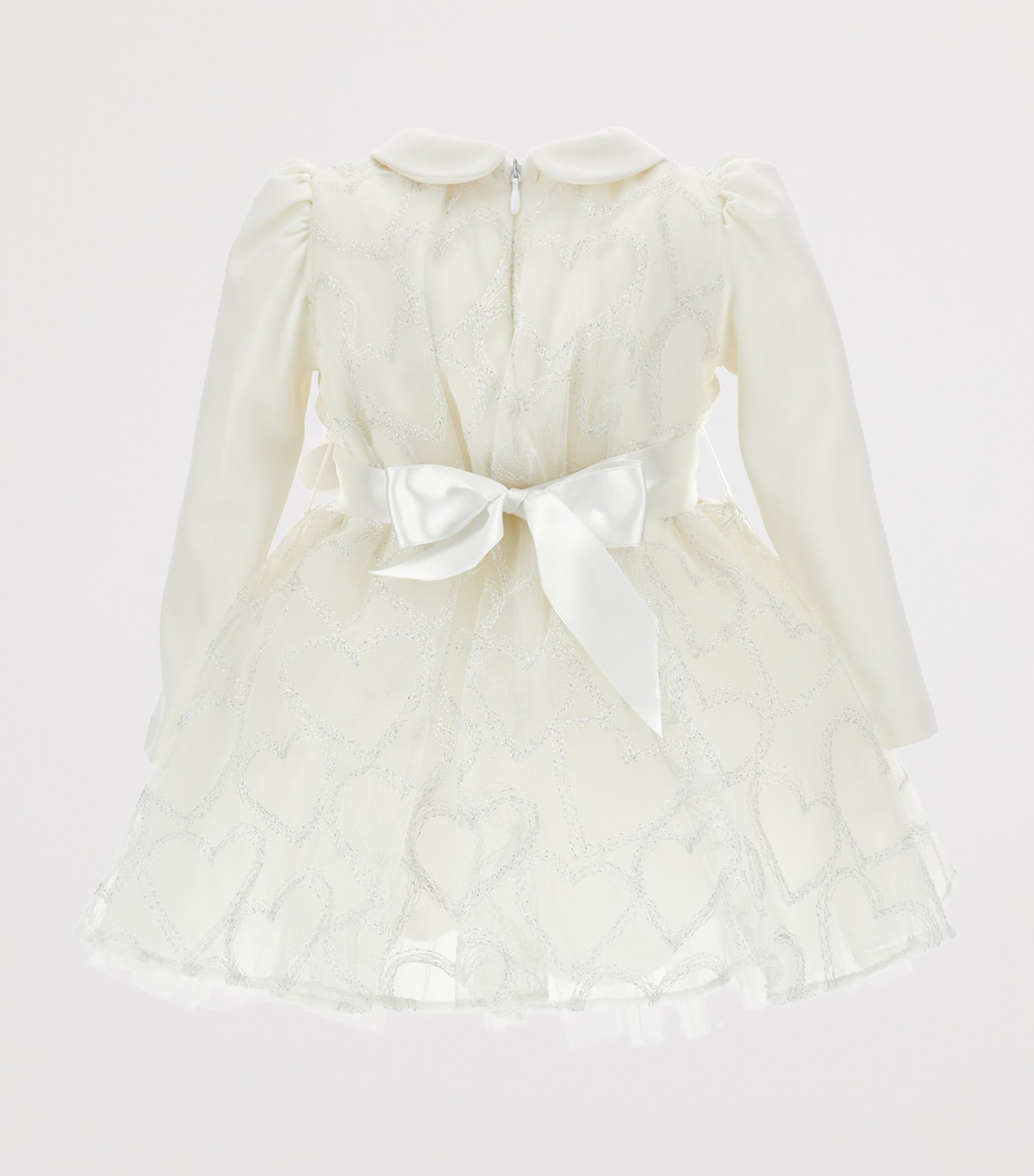 Tulle Glitter-Heart Appliqué Dress (3-36 Months) PANNA Image 3