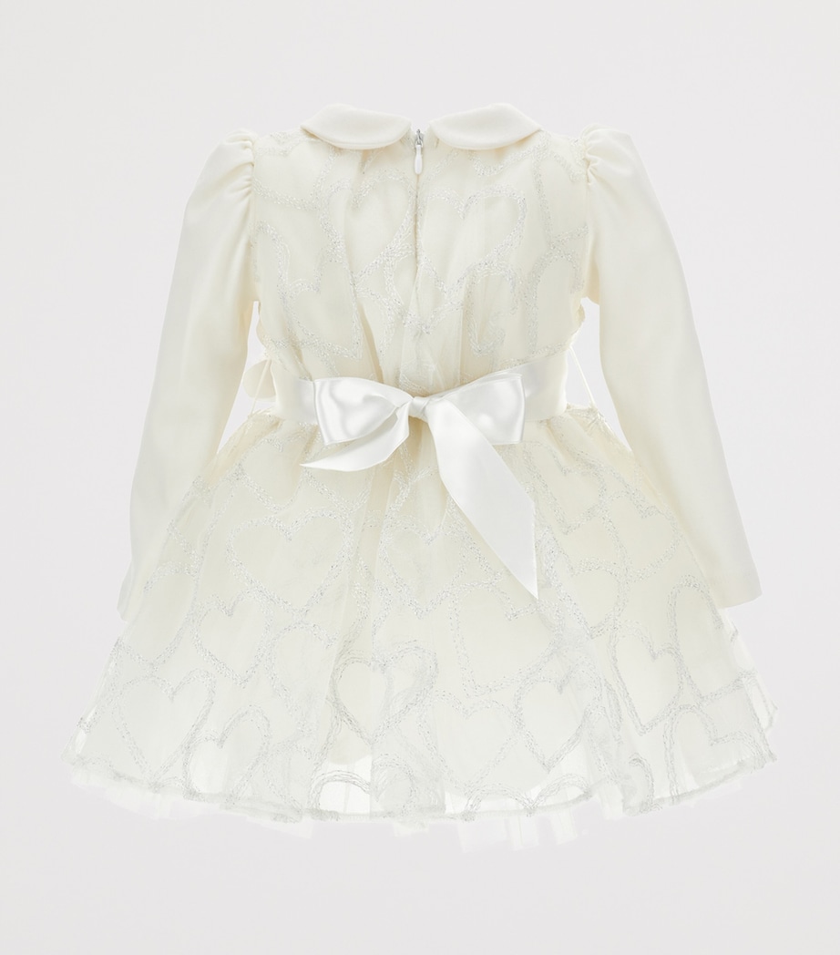 Tulle Glitter-Heart Appliqué Dress (3-36 Months) PANNA Image 3