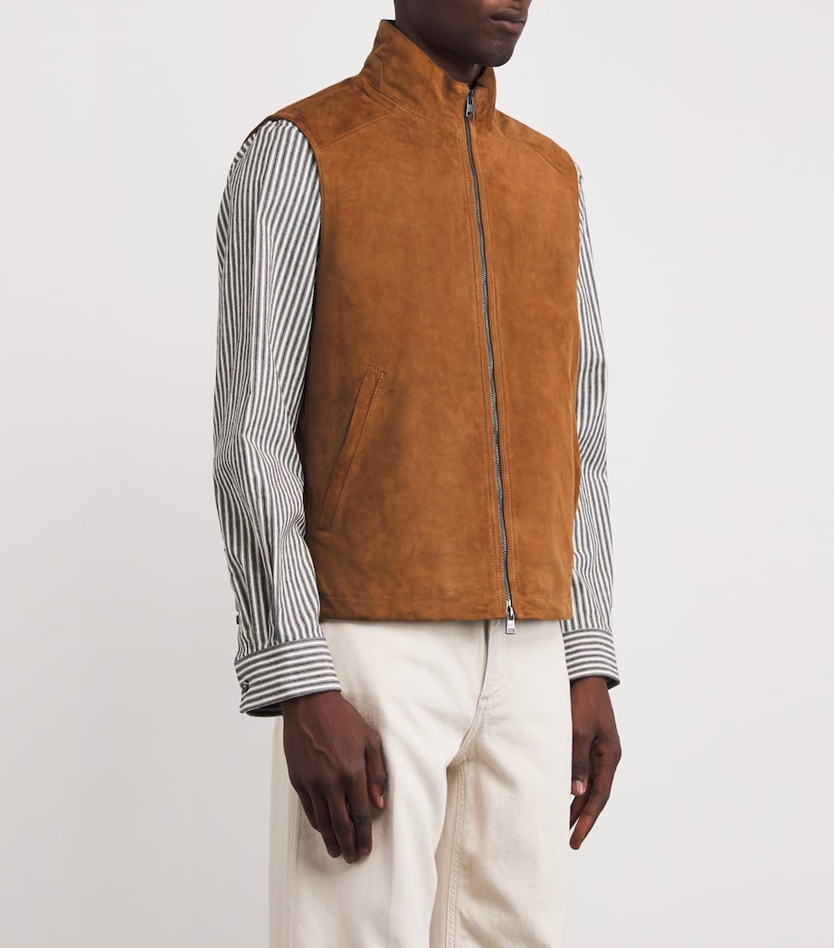 Goat Suede Gilet BROWN Image 3